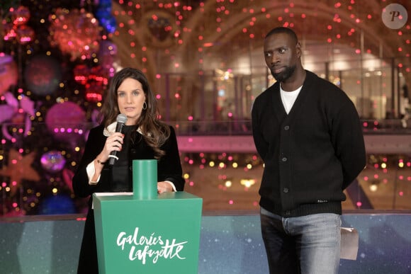 Omar Sy et sa femme Hélène - Lancement de "1,2,3... Noël" lors de l'inauguration des vitrines et du sapin de Noël 2021 des Galeries Lafayette Haussmann 2021 à Paris. Le 17 novembre 2021