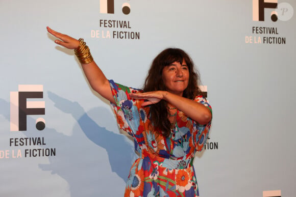 Romane Bohringer à la projection des trois premiers épisodes de la fiction "L'amour flou" lors de la 23ème édition du Festival de la Fiction tv de la Rochelle 2021 à La Rochelle, France, le 15 septembre 2021. © Jean-Marc Lhomer/Bestimage 