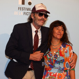 Romane Bohringer et Philippe Rebbot à la projection des trois premiers épisodes de la fiction "L'amour flou" lors de la 23ème édition du Festival de la Fiction tv de la Rochelle 2021 à La Rochelle, France, le 15 septembre 2021. © Jean-Marc Lhomer/Bestimage 