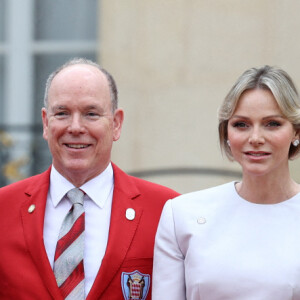 Le prince Albert II de Monaco et la princesse Charlene - Cérémonie d'ouverture des Jeux Olympique (JO) de Paris 2024 le 26 juillet 2024