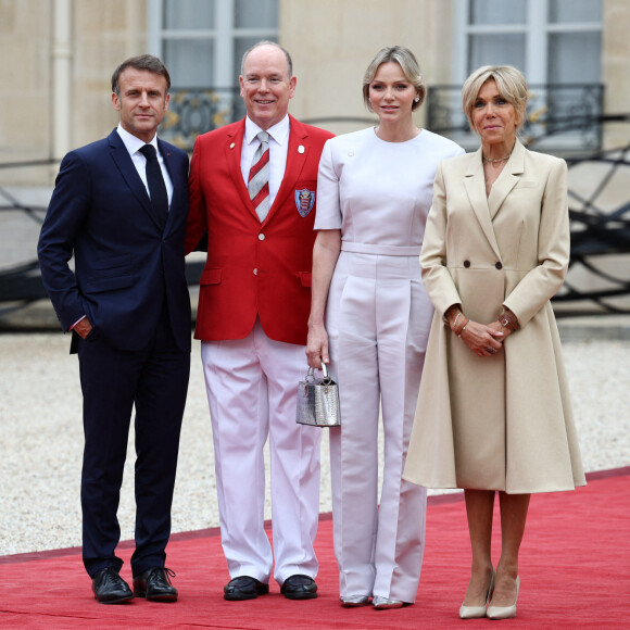 Le prince Albert II de Monaco et la princesse Charlene - Cérémonie d'ouverture des Jeux Olympique (JO) de Paris 2024 le 26 juillet 2024