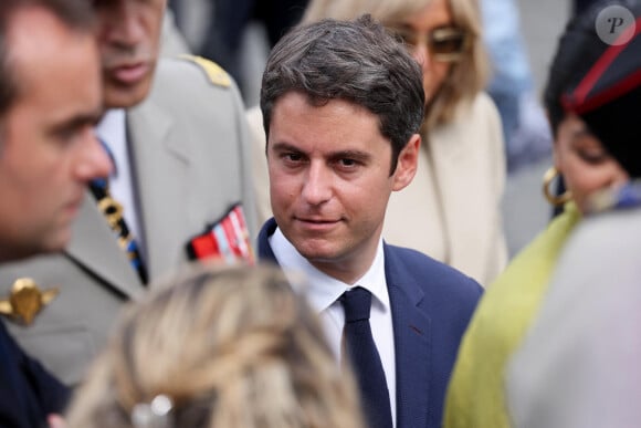 Gabriel Attal, Premier ministre, lors d'un bain de foule à la cérémonie du 144ème défilé militaire du 14 juillet, jour de la Fête Nationale, à Paris, France, le 14 juillet 2024. © Dominique Jacovides/Bestimage 