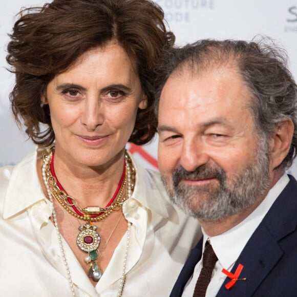 Inès de La Fressange et Denis Olivennes assistent au 18ème dîner de la mode pour l'association AIDS Sidaction au Pavillon Cambon à Paris le 23 janvier 2020. Nasser Berzane/ABACAPRESS.COM