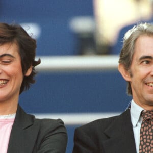 Inès de La Fressange et Luigi d'Urso à la demi-finale de la Coupe du monde 1998, le 8 juillet 1998, opposant la France à la Croatie. Lionel Hahn/ABACA