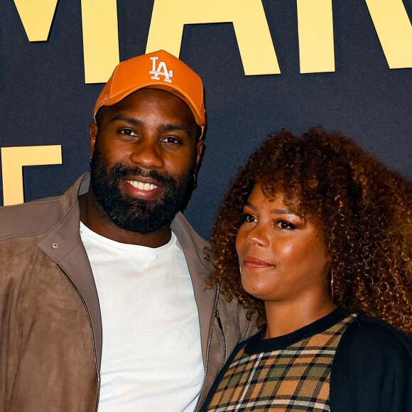 Teddy Riner et sa femme Luthna Plocus - Première du film "Bob Marley One Love" au Grand Rex à Paris le 1 fevrier 2024. © Coadic Guirec/Bestimage