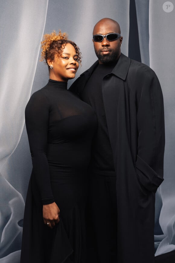 Teddy Rinner et sa femme Luthna - Photocall du défilé de mode Femmes prêt-à-porter automne-hiver 2024/2025 "Balenciaga", dans la cour du Dôme des Invalides, lors de la fashion week de Paris. Le 3 mars 2024 