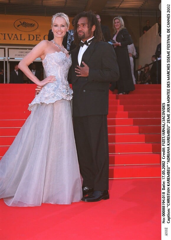 Adriana Karembeu et Christian Karembeu au Festival de Cannes en 2002.