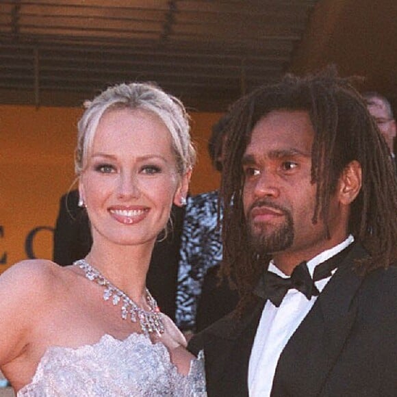 Adriana Karembeu et Christian Karembeu au Festival de Cannes en 2002.