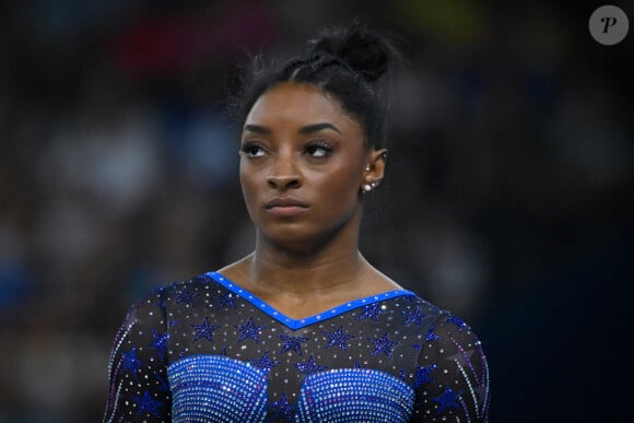 Simone Biles lors des Jeux olympiques de Paris 2024. ( Photo by federico pestellini / DPPI / Panoramic ) -