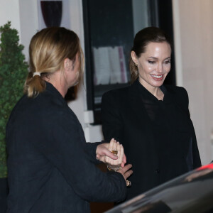 Brad Pitt et Angelina Jolie vont diner au restaurant Il Vino d'Enrico Bernardo, le restaurant du meilleur sommelier du monde (la veille de l'anniversaire d'Angelina), avant de se rendre au club "Le Silencio" a Paris, le 3 juin 2013. 