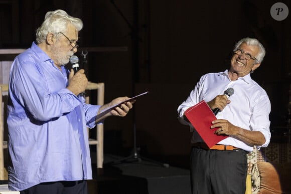 Exclusif - Jacques Weber et Michel Boujenah - Christophe Maé, à l'occasion de sa tournée "Carnet de voyage", en concert au Théâtre de verdure lors du 40ème Festival de Ramatuelle. Le 1er août 2024 © Cyril Bruneau / Festival de Ramatuelle / Bestimage 