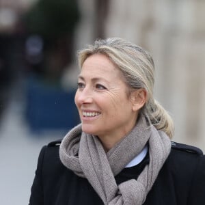 Anne-Sophie Lapix - Hommage national à Robert Badinter devant le ministère de la Justice sur la place Vendôme à Paris le 14 février 2024. L'ancien garde des Sceaux, artisan de l'abolition de la peine de mort, est décédé vendredi dernier à l'âge de 95 ans. © Dominique Jacovides/Bestimage 