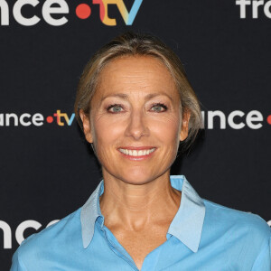 Anne-Sophie Lapix au photocall pour la conférence de presse de rentrée de France TV à la Grande Halle de la Villette à Paris, France, le 11 juillet 2023. © Coadic Guirec/Bestimage 