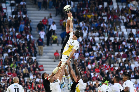 Le Stade toulousain s'impose face au Stade Rochelais (39-23) au Matmut Atlantique lors de la première demi-finale du championnat de Top 14 et se hisse en finale Oscar Jegou ( Photo by federico pestellini / panoramic )