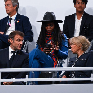 Cérémonie d'ouverture des Jeux Olympiques (JO) de Paris 2024 le 26 juillet 2024 - Emmanuel Macron ( président français ) et Brigitte Macron ( épouse du président français ) assistent à la cérémonie d'ouverture des Jeux Olympiques 2024 le 26 juillet 2024 à Paris, France. ( Photo by federico pestellini / DPPI / Panoramic ).