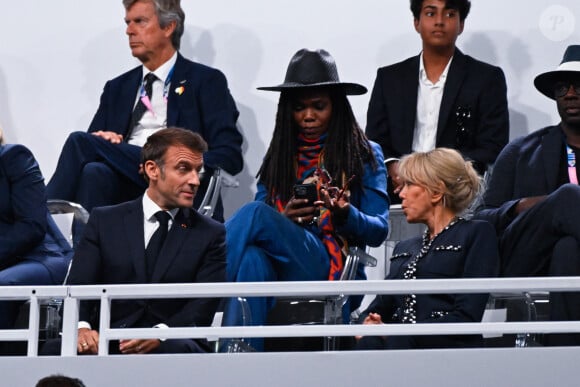 Cérémonie d'ouverture des Jeux Olympiques (JO) de Paris 2024 le 26 juillet 2024 - Emmanuel Macron ( président français ) et Brigitte Macron ( épouse du président français ) assistent à la cérémonie d'ouverture des Jeux Olympiques 2024 le 26 juillet 2024 à Paris, France. ( Photo by federico pestellini / DPPI / Panoramic ).