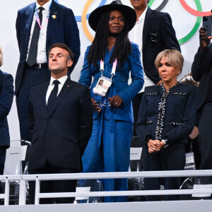 Les 7 petits-enfants d'Emmanuel et Brigitte Macron sont aussi présents et rythment leurs journées pour leur plus grand bonheur.
Emmanuel Macron et son épouse Brigitte Macron assistent à la cérémonie d'ouverture des Jeux Olympiques de 2024 le 26 juillet 2024 à Paris, France. ( Photo by federico pestellini / DPPI / Panoramic ).