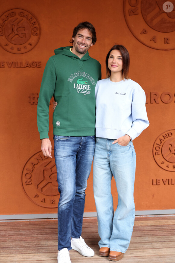 Camille Lacourt et sa compagne Alice Detollenaere - Célébrités au village des Internationaux de France de tennis de Roland Garros 2024 à Paris le 2 juin 2024. © Jacovides / Moreau / Bestimage