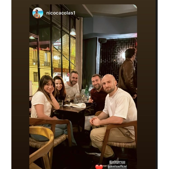 Denitsa Ikonomova avec François Alu, Jade Geropp et Christian Millette en soirée, le 19 mars 2024