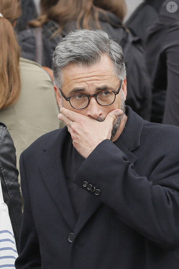 Olivier Minne - Obsèques de Christophe Michel (mari de JL Romero) au crématorium du cimetière du Père Lachaise à Paris le 6 juin 2018.  