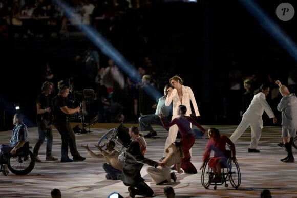 Lucky Love performs during the opening ceremony of the Paris 2024 Paralympic Games on August 28,2024.Photo by Firas Abdullah/ABACAPRESS.COM 