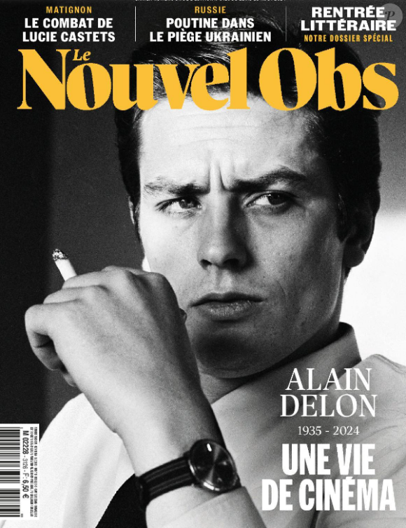 Alain Delon en couverture du "Nouvel Obs", numéro du 21 août 2024.