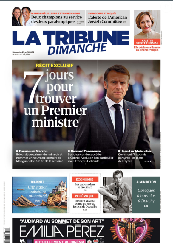 La Tribune Dimanche, 25 aout 2024.