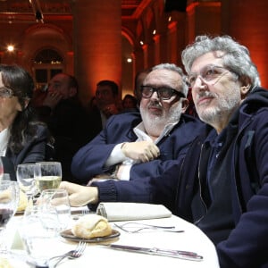 L'ancien complice d'Alain Chabat et de Chantal Lauby avec les Nuls...Chantal Lauby, Dominique Farrugia et Alain Chabat aka Les Nuls assistant à la 26e cérémonie de remise des Trophees du Film Francais au Palais Brongniart à Paris, France le 05 février 2019. Photo par Jerome Domine/ABACAPRESS.COM