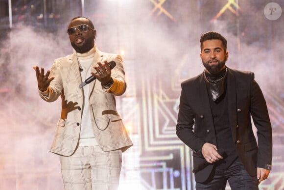 Exclusif - Maitre Gims et Kendji Girac - Enregistrement de l'émission "La grande soirée du 31 à Versailles", qui sera diffusée sur France 2. Le 15 décembre 2020 © Tiziano Da Silva - Cyril Moreau / Bestimage 