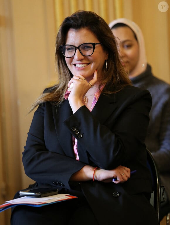 Marlène Schiappa rencontre les étudiants du master de l'ESS de l'université du Mans à Paris © Jonathan Rebboah / Panoramic / Bestimage