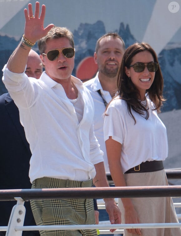 L'acteur Brad Pitt et sa petite amie, Ines de Ramon, arrivent à Venise pendant la 81e Mostra du festival du film de Venise, le 31 août 2024 à Venise, en Italie. Photo par MvS/Splash News/ABACAPRESS.COM