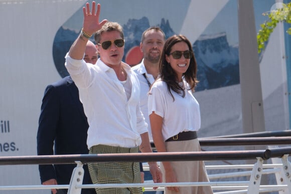 L'acteur Brad Pitt et sa petite amie, Ines de Ramon, arrivent à Venise pendant la 81e Mostra du festival du film de Venise, le 31 août 2024 à Venise, en Italie. Photo par MvS/Splash News/ABACAPRESS.COM