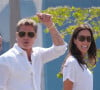 Cette fois, l'acteur ne se cache plus...L'acteur Brad Pitt et sa petite amie, Ines de Ramon, arrivent à Venise pendant la 81e Mostra du festival du film de Venise, le 31 août 2024 à Venise, en Italie. Photo par MvS/Splash News/ABACAPRESS.COM