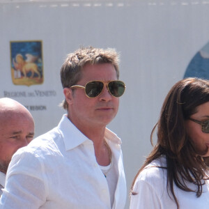 L'acteur Brad Pitt et sa petite amie, Ines de Ramon, arrivent à Venise pendant la 81e Mostra du festival du film de Venise, le 31 août 2024 à Venise, en Italie. Photo par MvS/Splash News/ABACAPRESS.COM