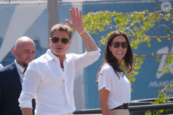 L'acteur Brad Pitt et sa petite amie, Ines de Ramon, arrivent à Venise pendant la 81e Mostra du festival du film de Venise, le 31 août 2024 à Venise, en Italie. Photo par MvS/Splash News/ABACAPRESS.COM