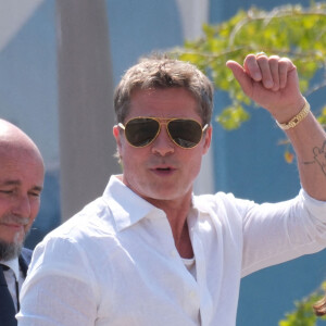 L'acteur Brad Pitt et sa petite amie, Ines de Ramon, arrivent à Venise pendant la 81e Mostra du festival du film de Venise, le 31 août 2024 à Venise, en Italie. Photo par MvS/Splash News/ABACAPRESS.COM