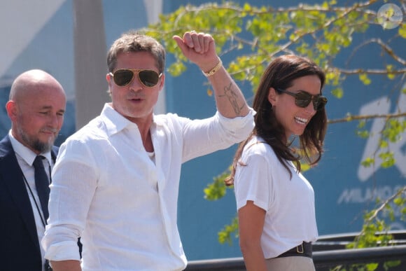 L'acteur Brad Pitt et sa petite amie, Ines de Ramon, arrivent à Venise pendant la 81e Mostra du festival du film de Venise, le 31 août 2024 à Venise, en Italie. Photo par MvS/Splash News/ABACAPRESS.COM