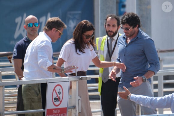 L'acteur Brad Pitt et sa petite amie, Ines de Ramon, arrivent à Venise pendant la 81e Mostra du festival du film de Venise, le 31 août 2024 à Venise, en Italie. Photo par MvS/Splash News/ABACAPRESS.COM