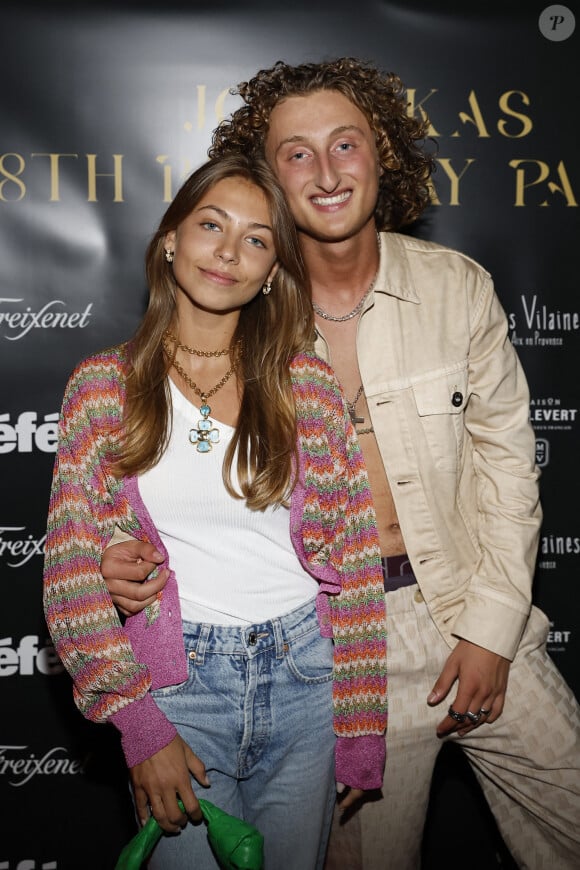 Exclusif - Joalukas Noah avec Stella Belmondo lors de la soirée d'anniversaire de Joalukas Noah, fils de Yannick Noah et Isabelle Camus, pour ses 18 ans à Paris le 10 juin 2022. © Cyril Moreau / Bestimage 