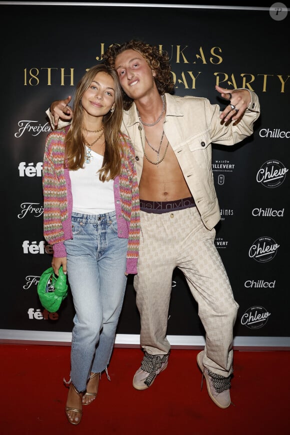 Exclusif - Joalukas Noah avec Stella Belmondo lors de la soirée d'anniversaire de Joalukas Noah, fils de Yannick Noah et Isabelle Camus, pour ses 18 ans à Paris le 10 juin 2022. © Cyril Moreau / Bestimage 