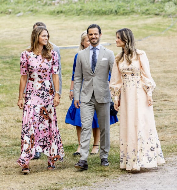 La princesse Madeleine, le prince Carl Philip, la princesse Sofia - La famille royale de Suède aux concerts "Solliden Sessions" au château de Solliden à Borgholm. Le 14 juillet 2022 