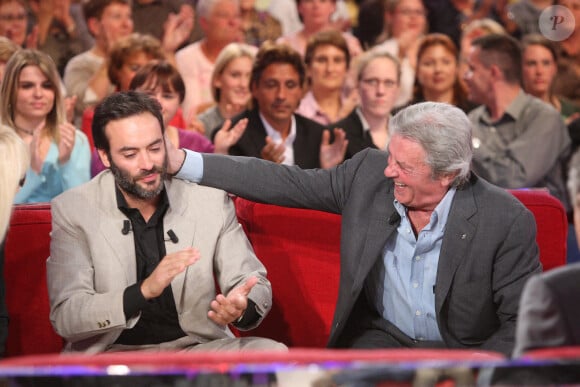 Anthony Delon, Alain Delon lors de l'enregistrement de l'emission Vivement Dimanche a Paris, France, le 24 septembre 2008. Photo Max Colin/ABACAPRESS.COM