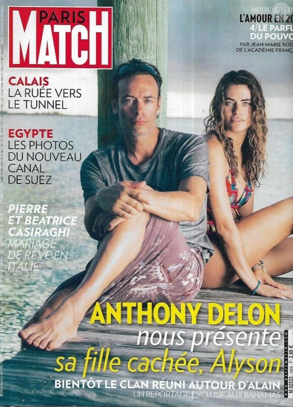 Anthony Delon et sa fille Alyson Le Borges en couverture de "Paris Match", numéro du 6 août 2015