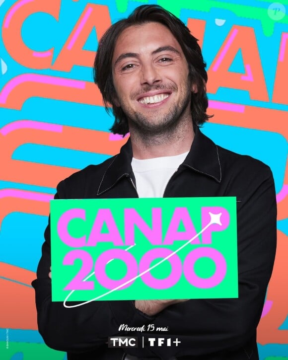 Affiche promotionnelle de l'émission d'Etienne Carbonnier sur TMC, "Canap 2000"