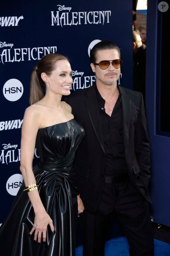 Angelina Jolie et Brad Pitt - Première du film Maleficient à Los Angeles, le 29 mai 2014.