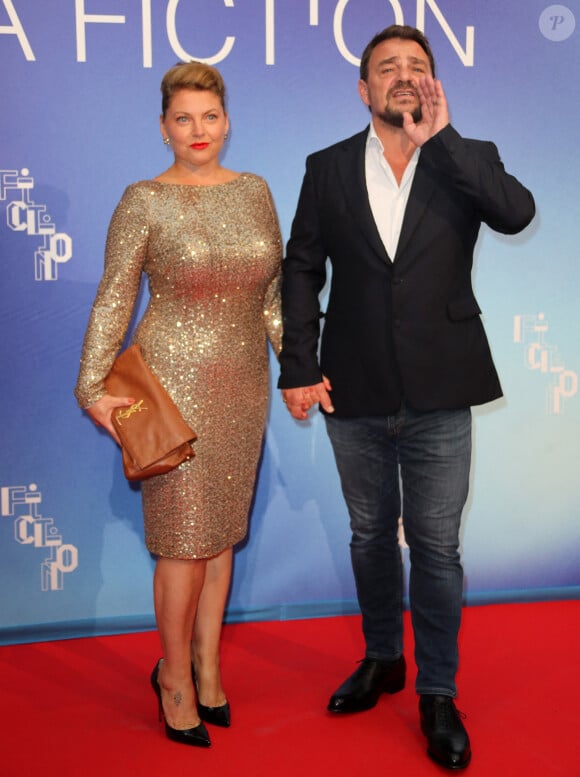 La comédienne Sophie Guillemin et son mari le comédien et président du jury Thierry Godard - Soirée d'ouverture du festival de la fiction TV de La Rochelle le 10 septembre 2024. © Patrick Bernard/Bestimage