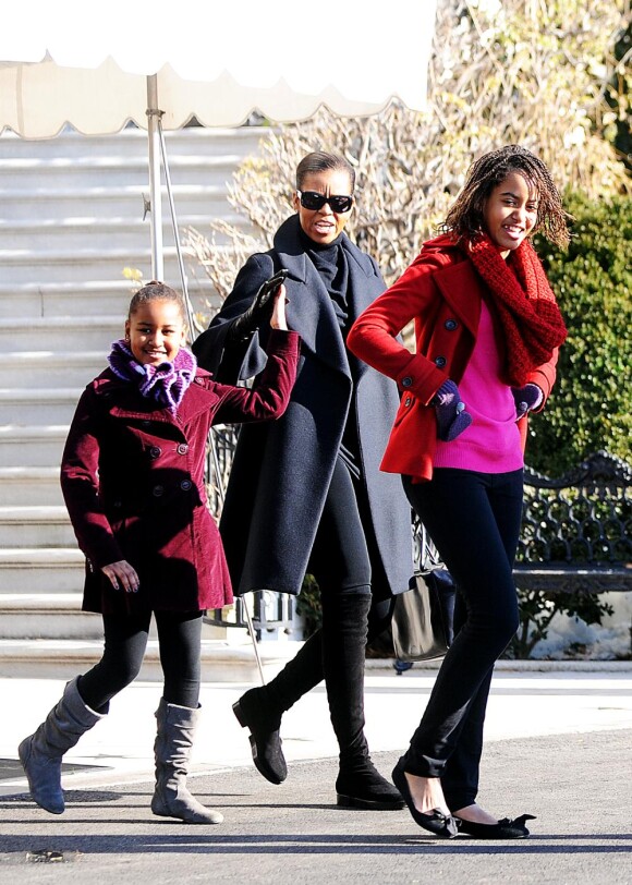 Michelle Obama et ses filles Sasha et Malia
