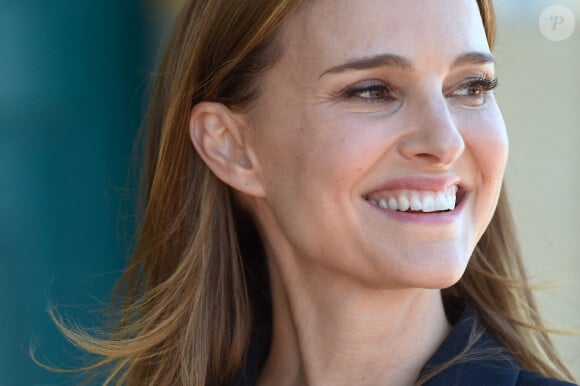 Natalie Portman poses during the unveiling of her dedicated beach locker room on the Promenade des Planches during the 50th Deauville American Film Festival on September 14, 2024 in Deauville, France. Photo by Franck Castel/ABACAPRESS.COM 