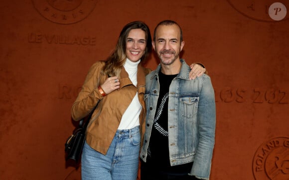 Calogero et Marie Bastide au village des internationaux de tennis de Roland Garros le jour de la finale homme Nadal / Djokovic à Paris le 11 octobre 2020. © Dominique Jacovides / Bestimage