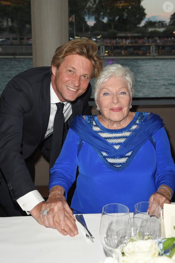 Semi-exclusif - Laurent Delahousse, Line Renaud - Soirée du 90ème anniversaire de Line Renaud sur le Bateau Potel et Chabot "Pavillon Seine" à Paris le 2 juillet 2018. © Coadic Guirec/Bestimage